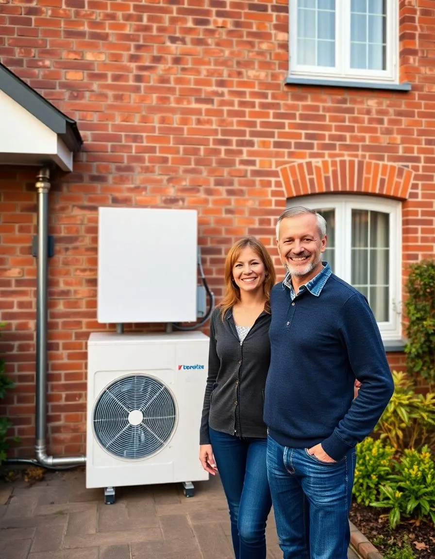 Stel bij hun warmtepomp naast de woning